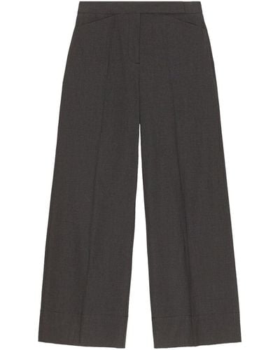 Ganni Pantalones de vestir de talle alto - Gris