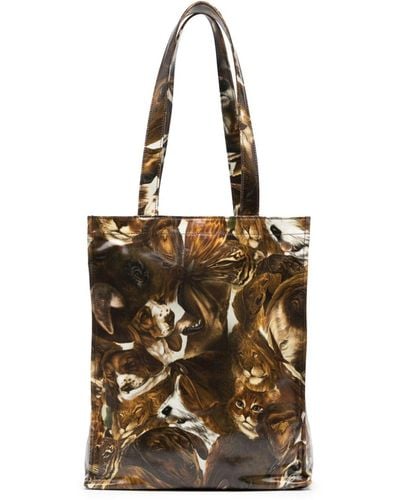 Acne Studios X Per B Sundberg Shopper Met Dierenprint - Bruin