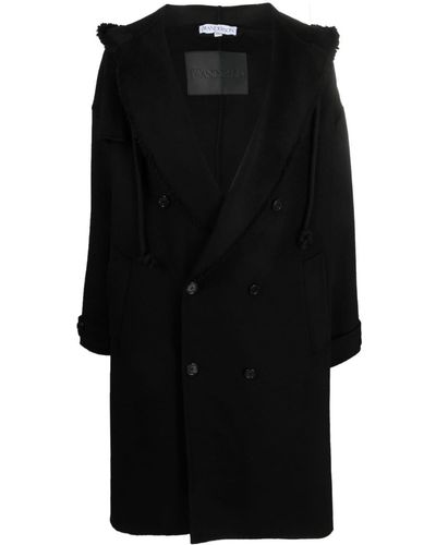 JW Anderson Belted Hooded Trench Coat - Black