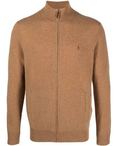 Polo Ralph Lauren Logo-embroidered Wool Bomber Jacket - Brown