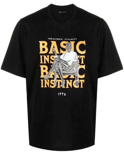 Throwback. Basic Instinct プリント Tシャツ - ブラック