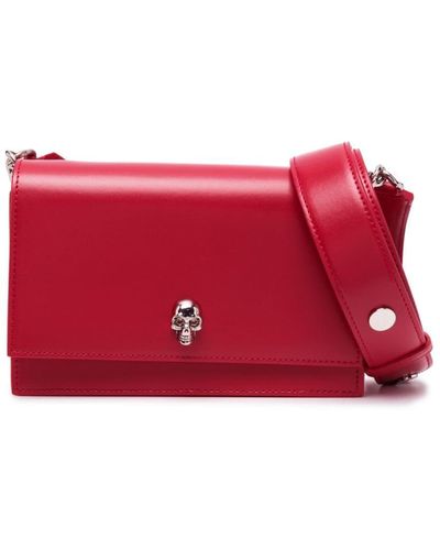 Alexander McQueen Petit sac porté épaule Skull - Rouge