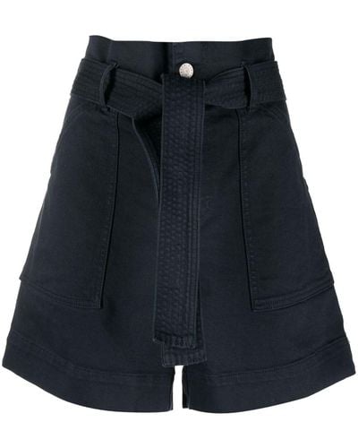 P.A.R.O.S.H. Shorts con cintura paperbag - Azul
