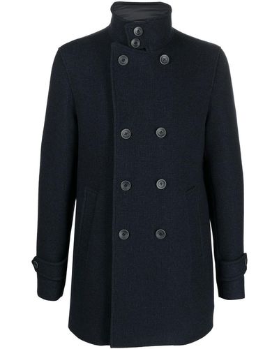 Herno Double-breasted Wool Coat - Blue