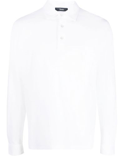 Herno Langärmeliges Poloshirt - Weiß