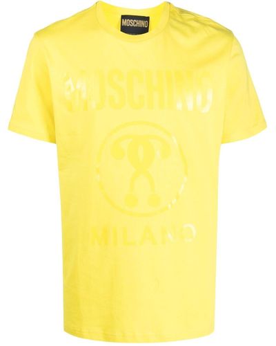 Moschino T-shirt Met Logoprint - Geel