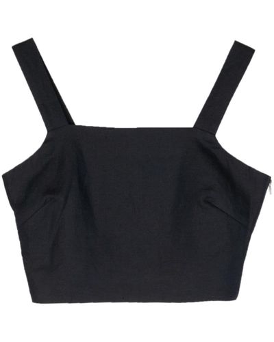 LVIR Gesmoktes Cropped-Top - Schwarz