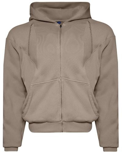 PROTOTYPES Panelled zip-up hoodie - Grigio