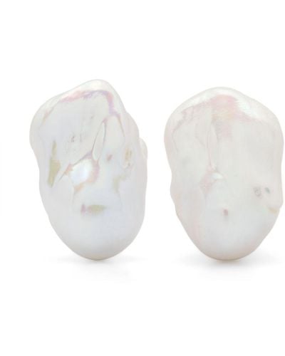 Monies M24 Baroque-pearl Earrings - White