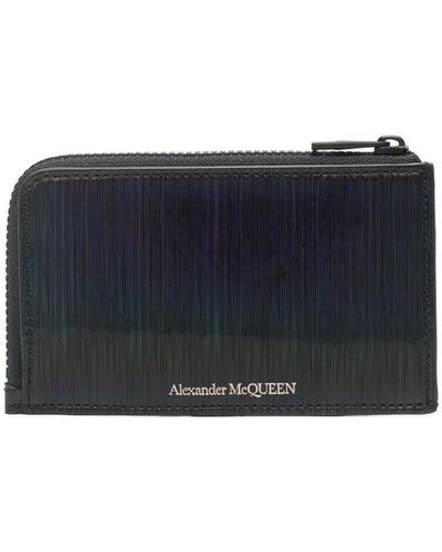 Alexander McQueen Portacarte con stampa - Blu