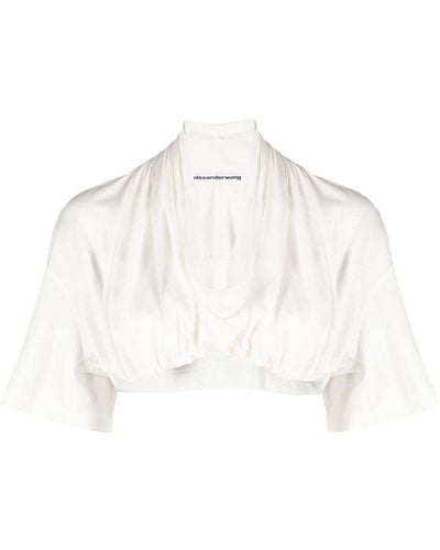 Alexander Wang Draped Crop Top - White