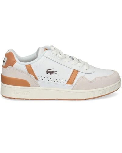 Lacoste T-clip Leather Sneakers - White