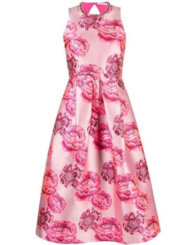 Alice + Olivia Midi-jurk Met Bloemenprint - Roze