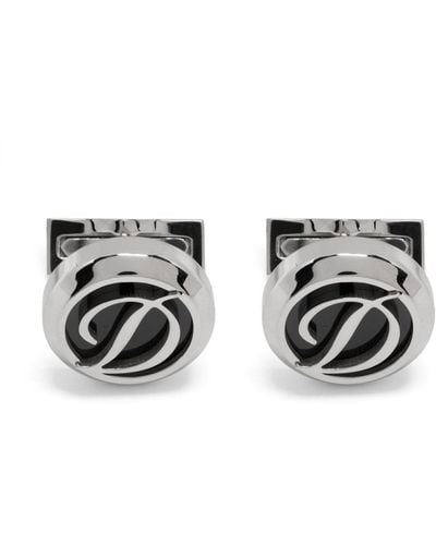 S.t. Dupont Logo-engraved Lacquered Cufflinks - Black
