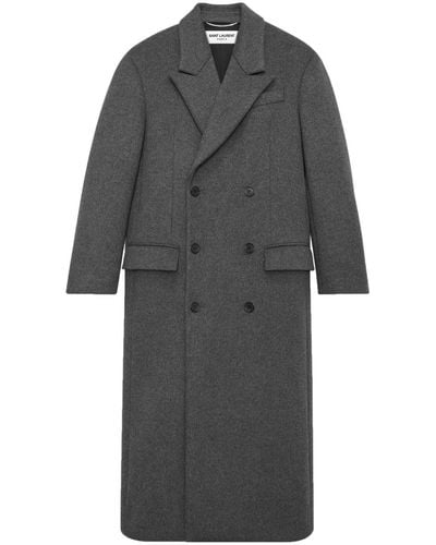 Saint Laurent Wool Coat - Gray