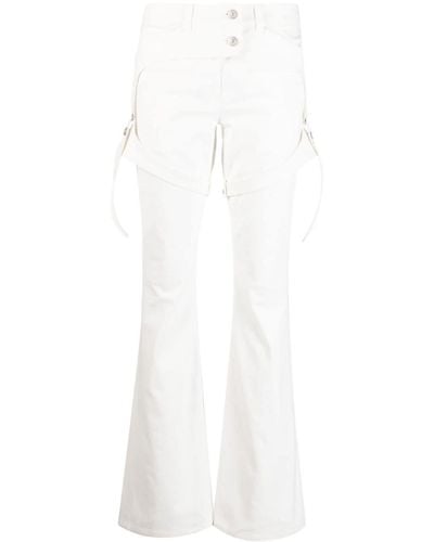 Courreges Straight-leg Cotton Trousers - White