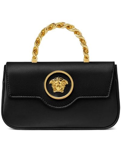 Versace La Medusa Satin Mini Bag - Black