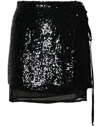 P.A.R.O.S.H. Gabriel Sequinned Miniskirt - Black