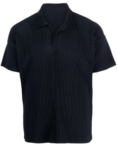 Homme Plissé Issey Miyake Fully-pleated Polo Shirt - Blue
