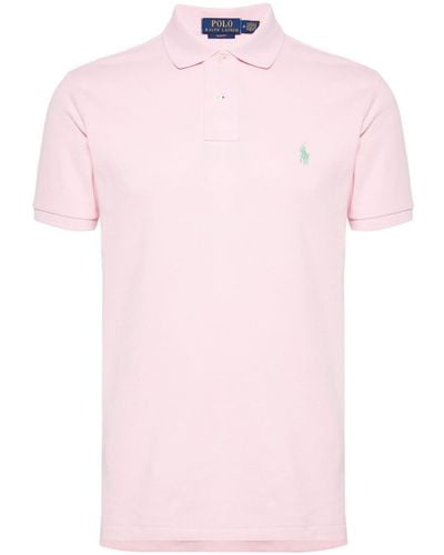 Polo Ralph Lauren Pikee-Poloshirt mit Logo-Stickerei - Pink