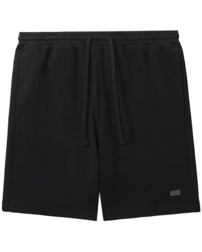 Izzue Drawstring-waist Cotton Shorts - Black