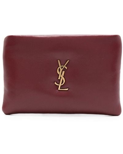 Saint Laurent Calypso Leather Wallet - Purple