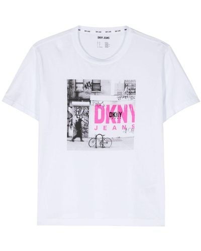 DKNY T-Shirt mit Foto-Print - Weiß