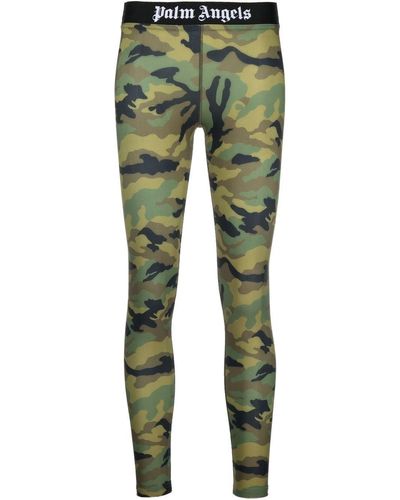 Palm Angels Camouflage-print leggings - Green