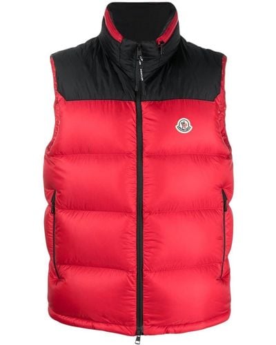 Moncler Ophrys Hooded Quilted Gilet - Red