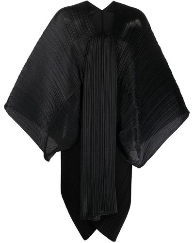 Pleats Please Issey Miyake Blouse plissée à design asymétrique - Noir