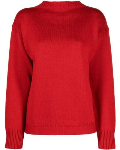 Totême Mock Neck Wool Sweater - Red