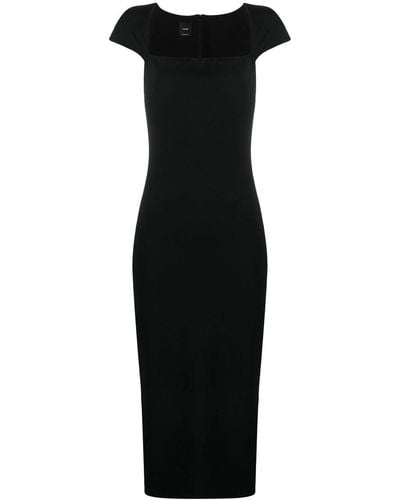 Pinko Midi-jurk Met Vierkante Hals - Zwart