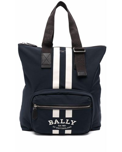 Bally Logo-print Stripe-detail Backpack - Black
