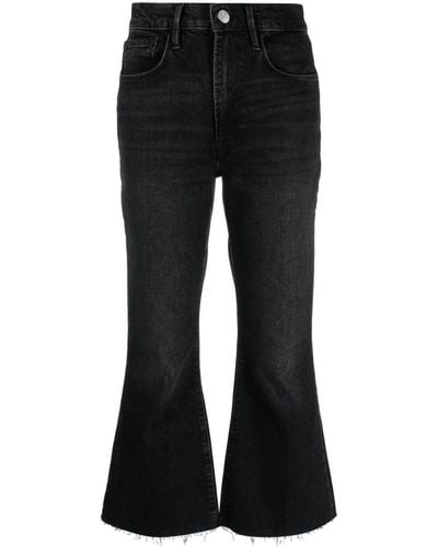 FRAME High-waisted Cropped Jeans - Black