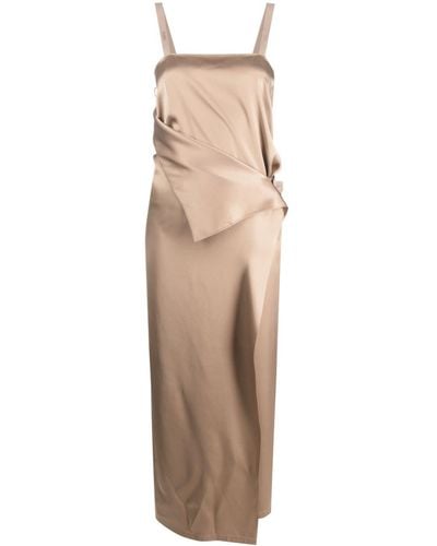 Fendi Tie-waist Silk Maxi Dress - Natural