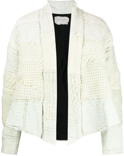 Greg Lauren Patchwork-knit Wool Jacket - White