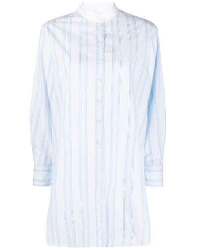 See By Chloé Button-down Striped Cotton Tunic - White