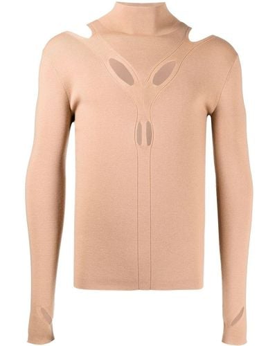 Dion Lee Cut-out Mock-neck Sweater - Brown