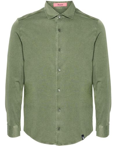 Drumohr Classic-collar Cotton Shirt - Green