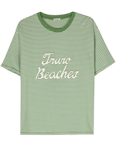 Bode Gestreiftes Truro Beaches T-Shirt - Grün