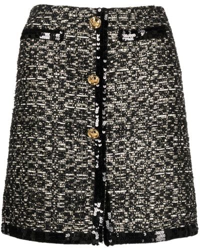 Giambattista Valli Sequin-embellished Tweed Skirt - Black