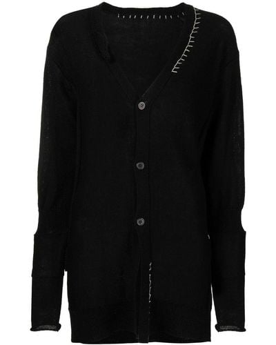 Yohji Yamamoto Vest Met Contrasterend Stiksel - Zwart