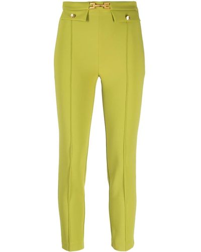 Elisabetta Franchi Logo-plaque Cropped leggings - Yellow