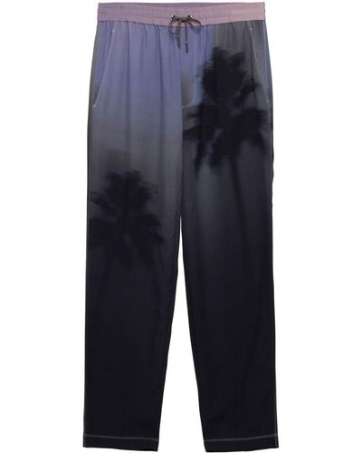 Jonathan Simkhai Pantaloni Allister con stampa Palm Tree - Blu
