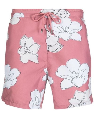 Ted Baker Ampbell Floral-print Swim Shorts - Pink