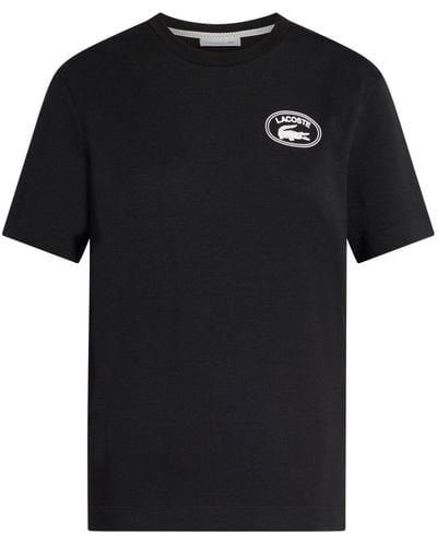 Lacoste T-Shirt mit Logo-Patch - Schwarz
