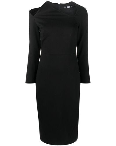 Karl Lagerfeld Archive Cut-out Midi Dress - Black
