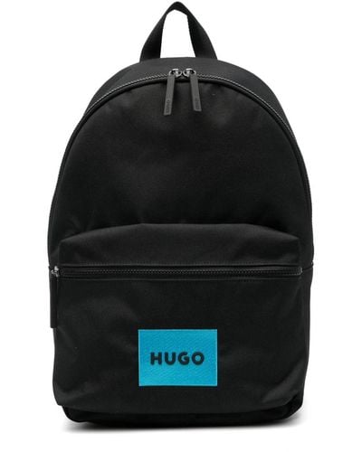 HUGO Rucksack mit Logo-Patch - Schwarz