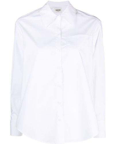 Claudie Pierlot Buttoned Long-sleeve Cotton Shirt - White