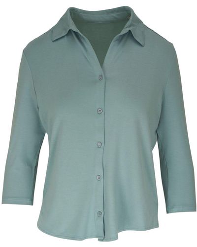 Majestic Filatures Three-quarter-sleeved Cropped Shirt - Green